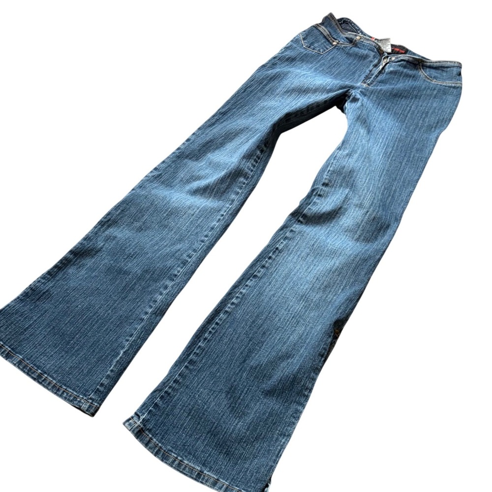 Y2K Lowrise No Pockets Blue Stretch‎ Flare Leg Jeans Size 5 Denim